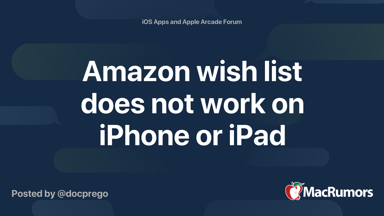 Amazon wish list does not work on iPhone or iPad MacRumors Forums