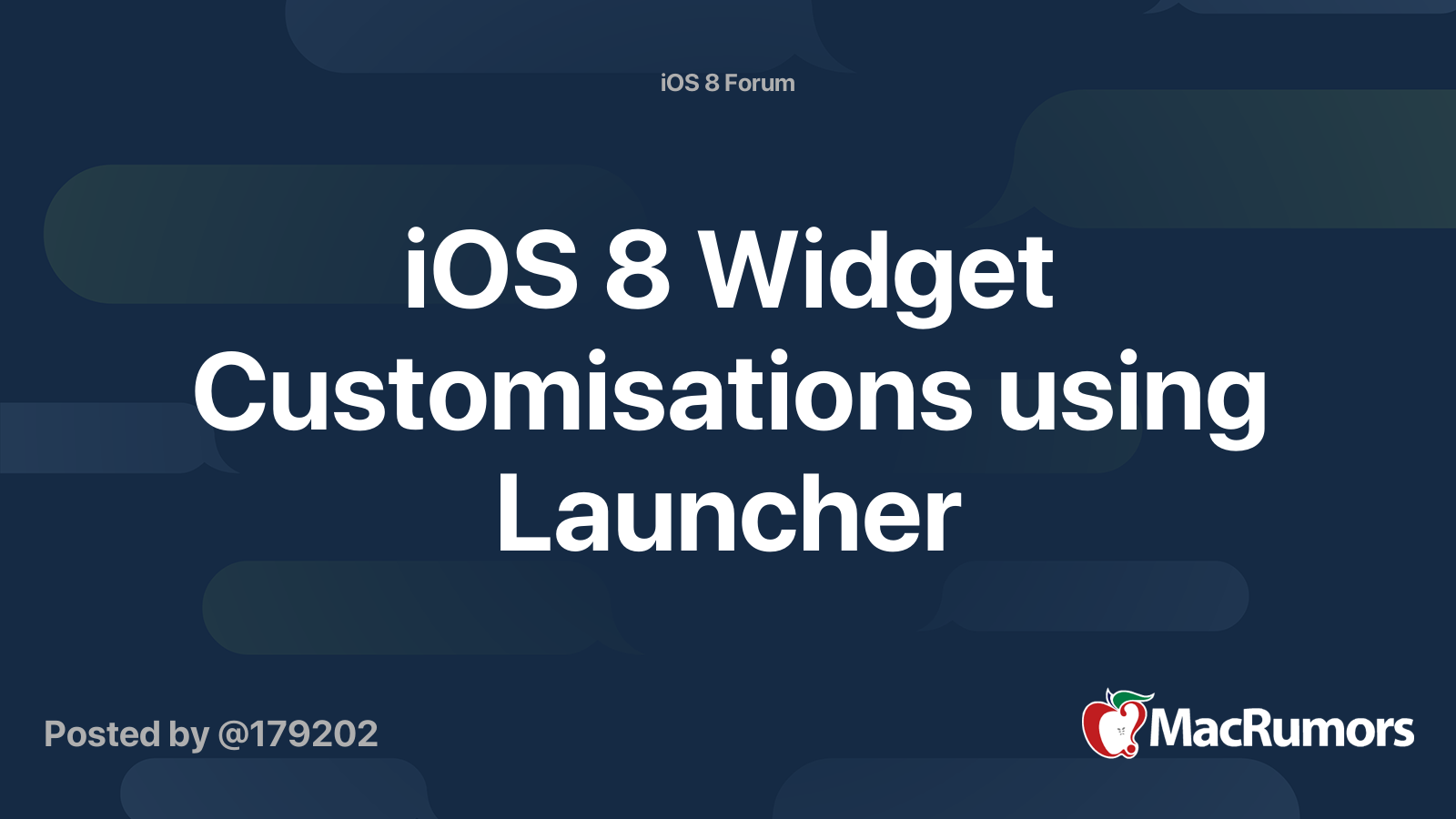 iOS 8 Widget Customisations using Launcher | Page 14 | MacRumors Forums