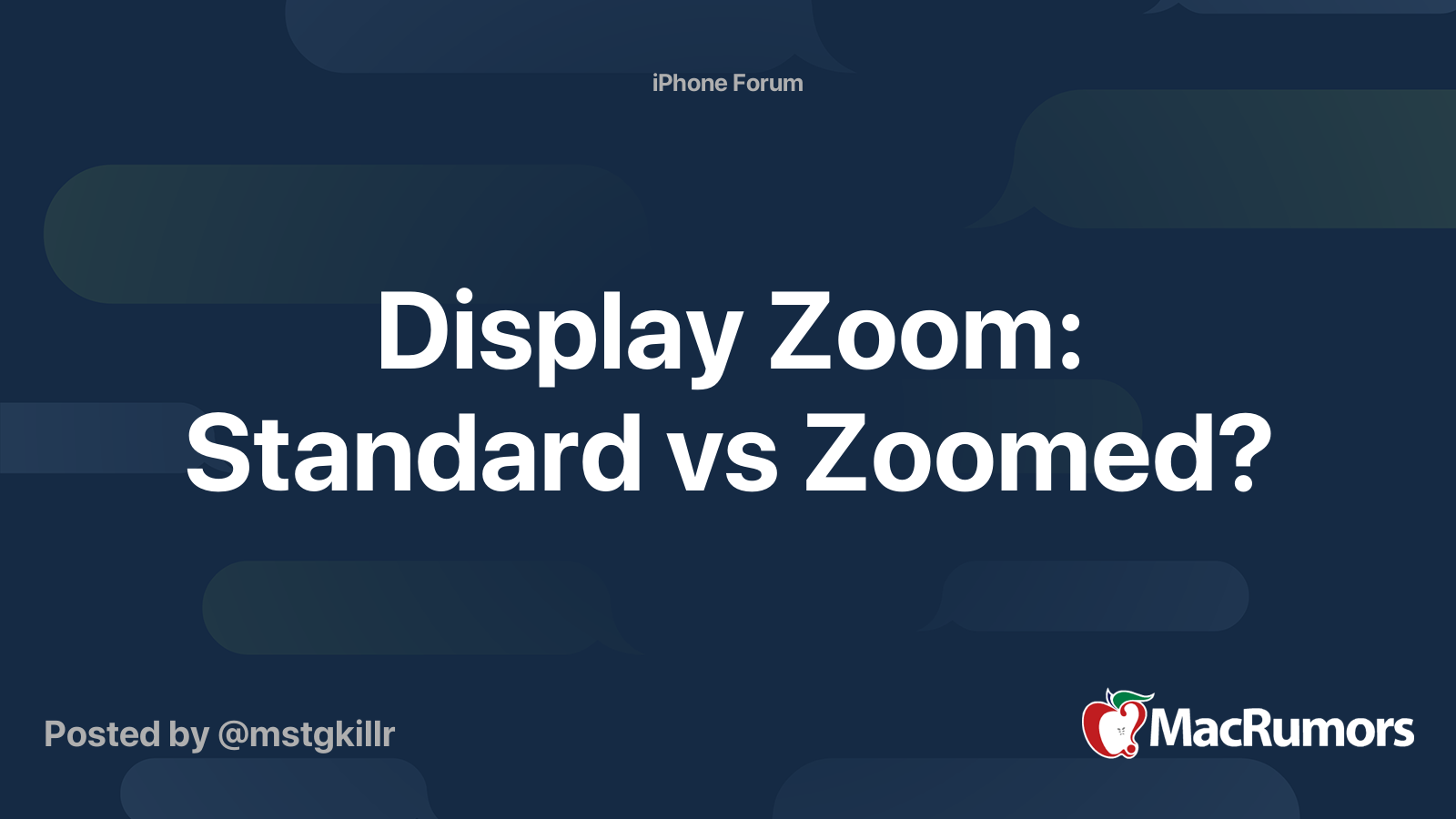 Display Zoom Standard vs Zoomed? MacRumors Forums