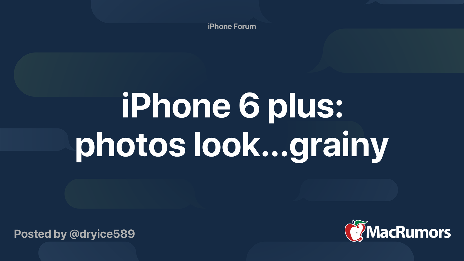 iPhone 6 plus photos look...grainy MacRumors Forums
