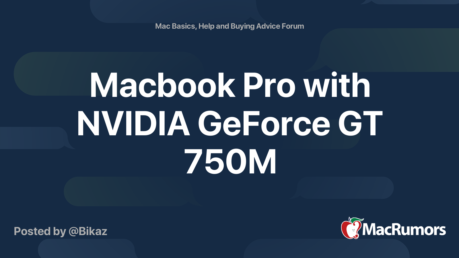 Macbook Pro With Nvidia Geforce Gt 750m Macrumors Forums