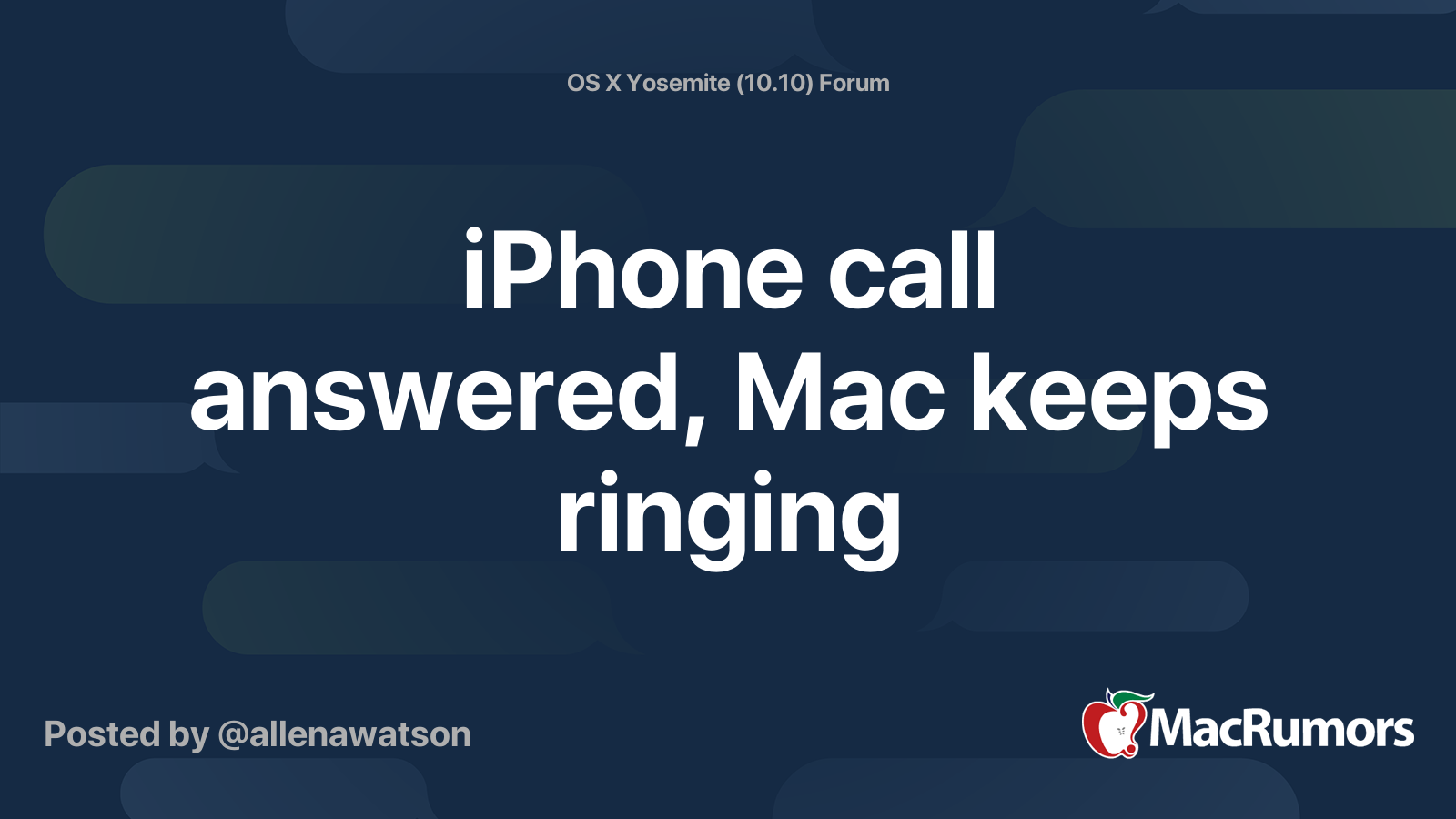 iPhone call answered, Mac keeps ringing | MacRumors Forums