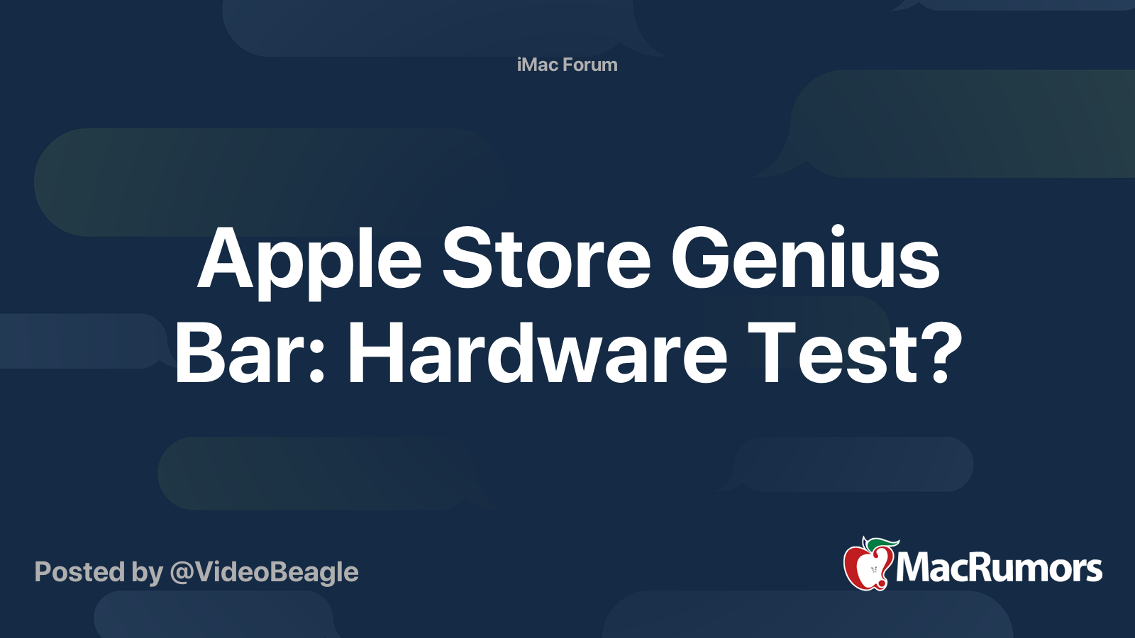 Apple Store Genius Bar Hardware Test? MacRumors Forums