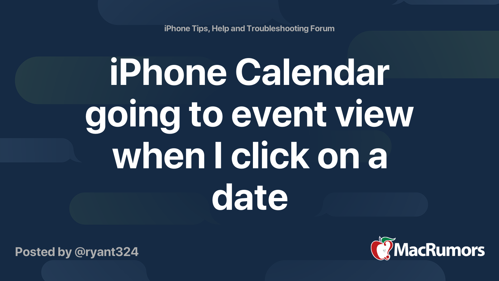 iPhone Calendar going to event view when I click on a date MacRumors