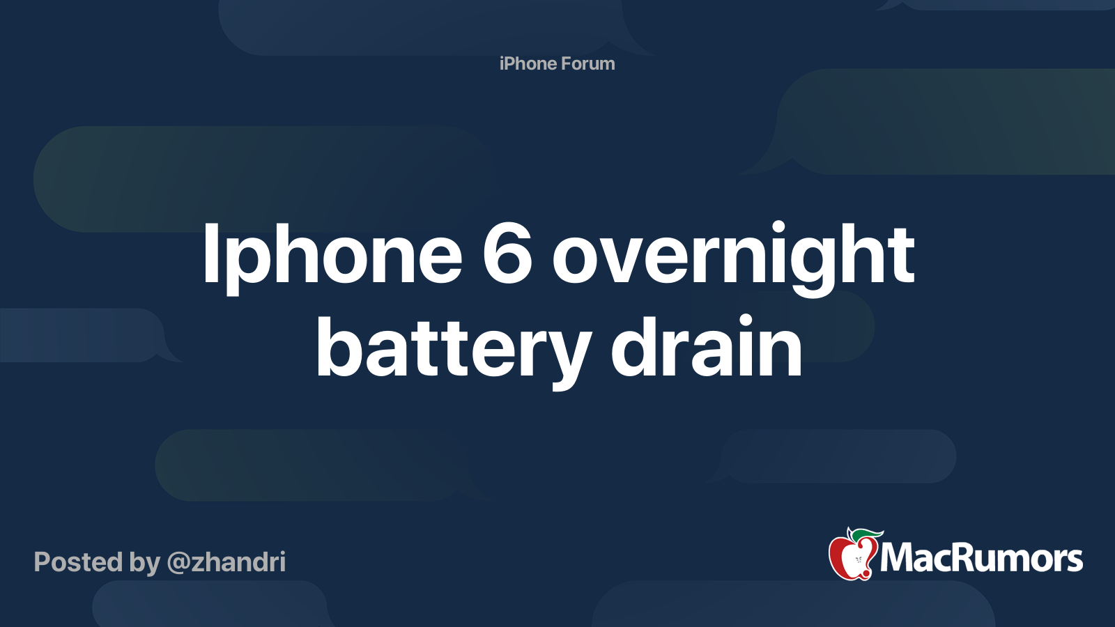 Iphone 6 overnight battery drain MacRumors Forums