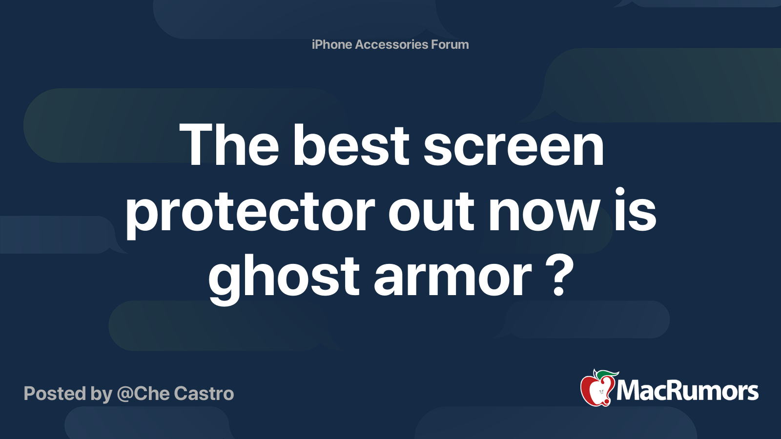 The best screen protector out now is ghost armor ? MacRumors Forums