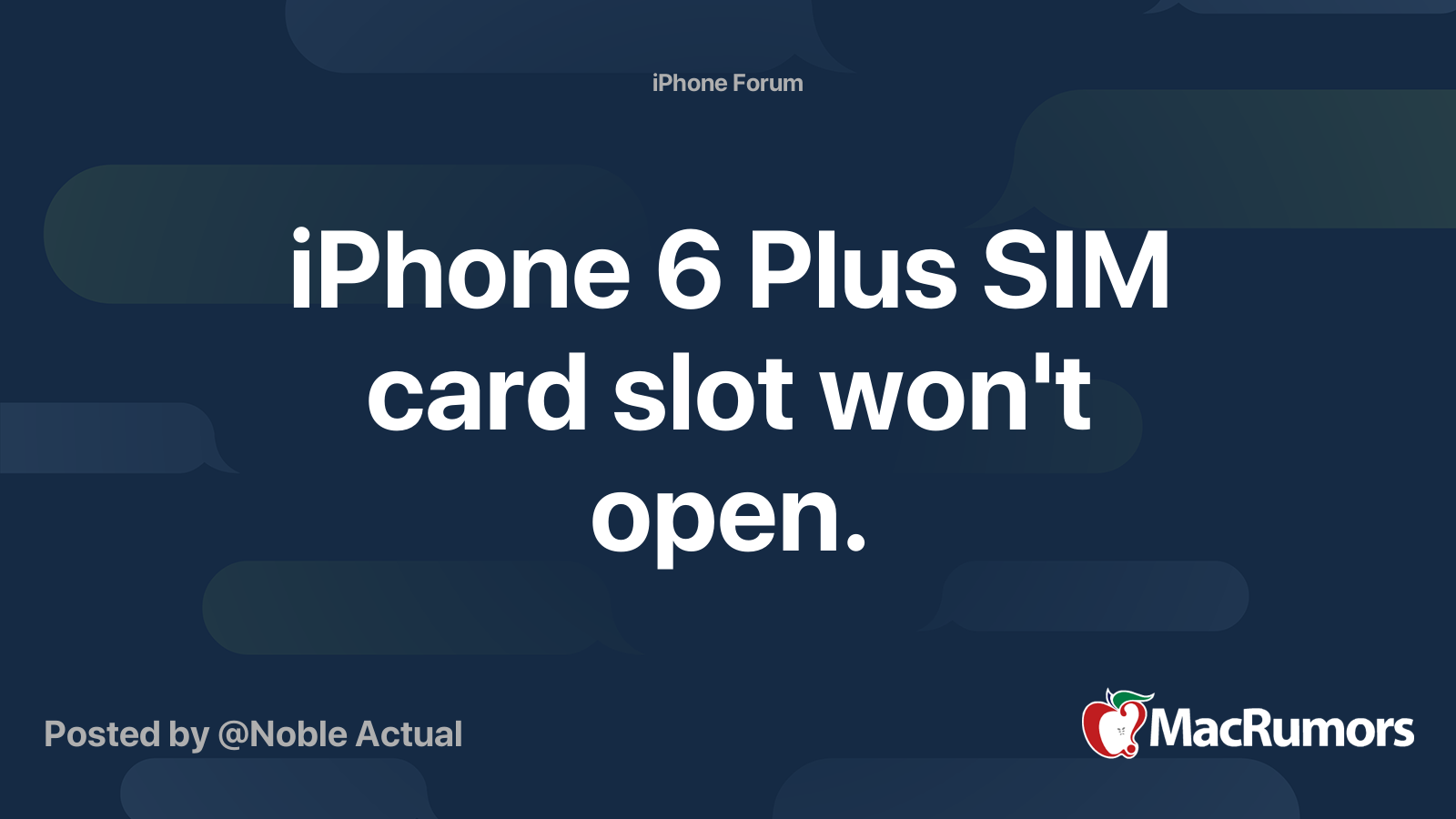 iPhone 6 Plus SIM card slot won't open. | MacRumors Forums