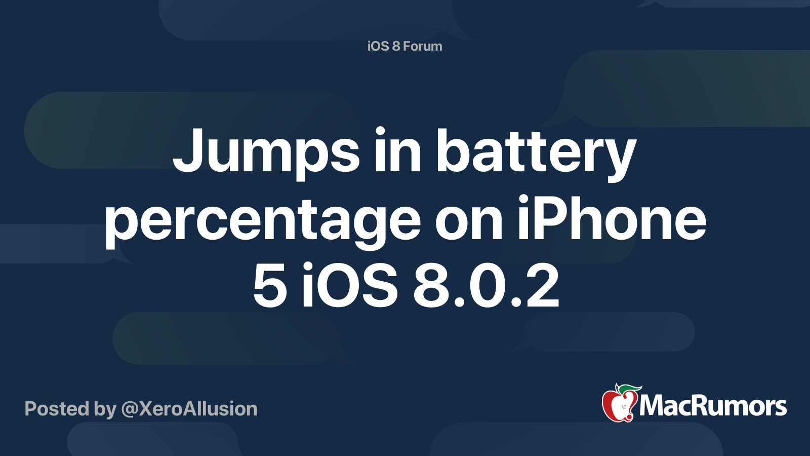 Jumps in battery percentage on iPhone 5 iOS 8.0.2 MacRumors Forums