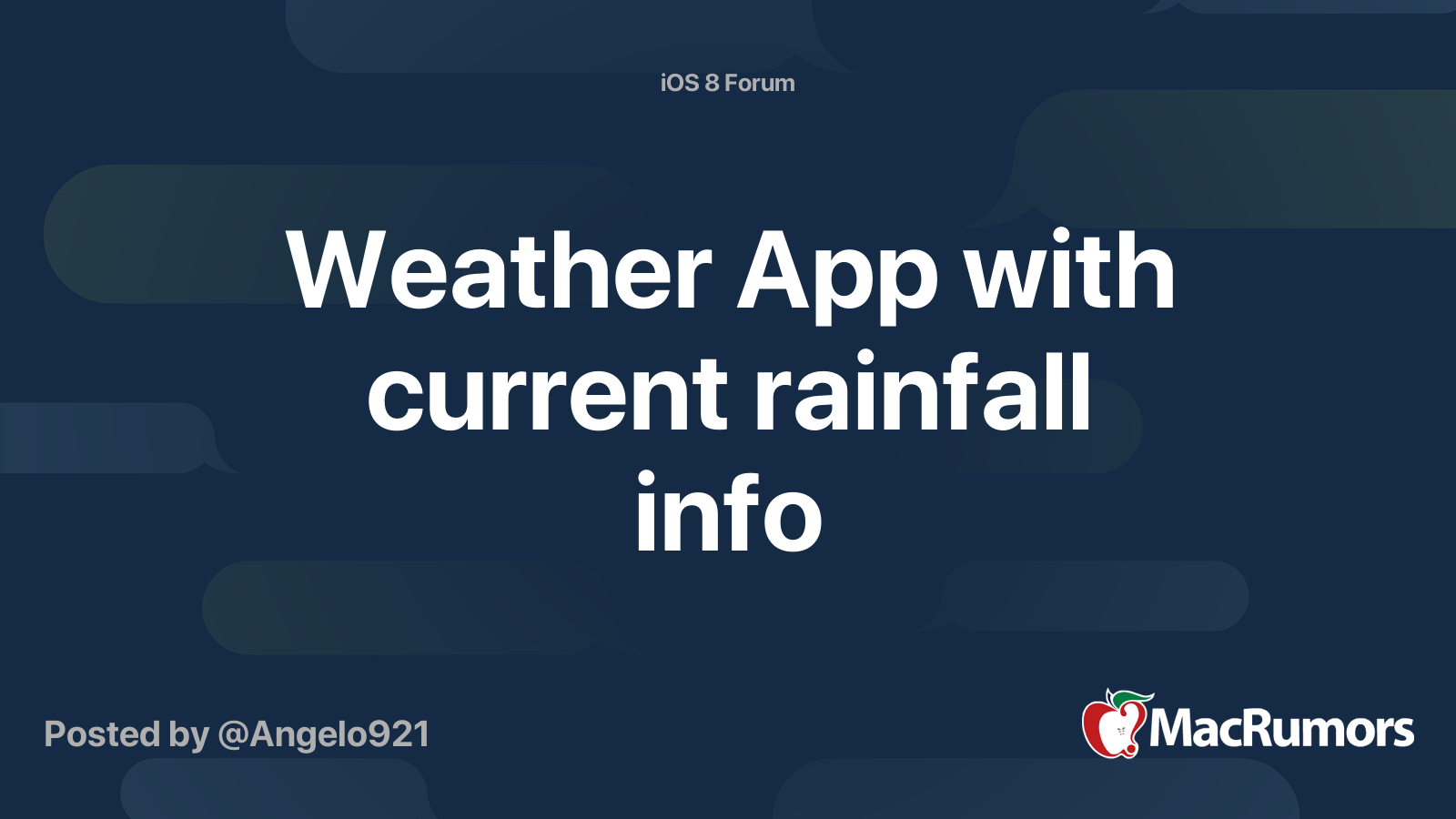 Weather App with current rainfall info MacRumors Forums