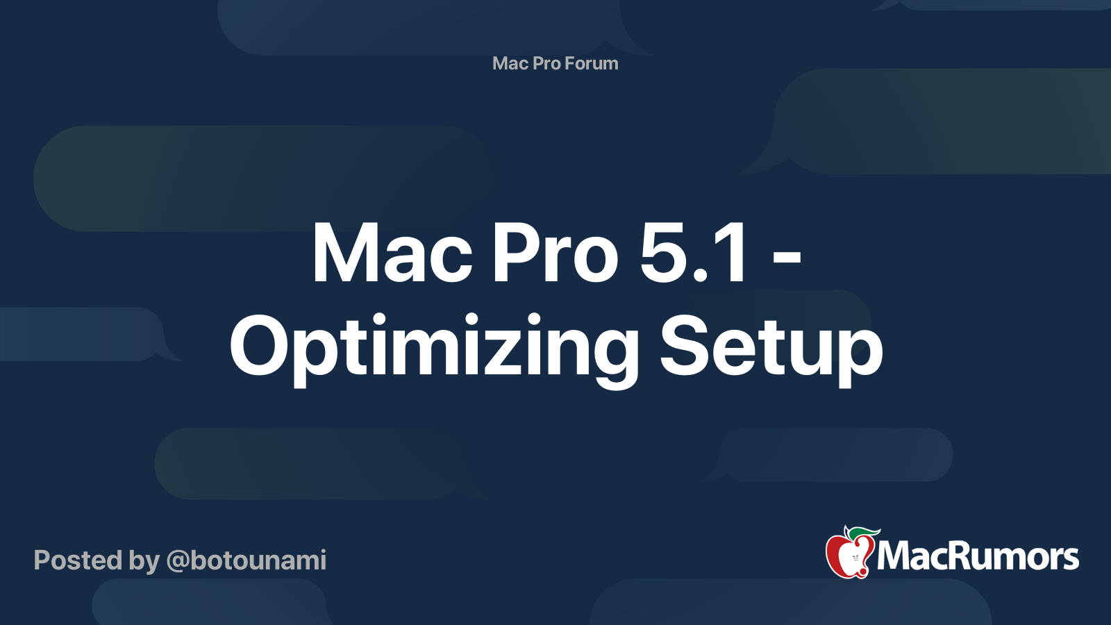 Mac Pro 5.1 - Optimizing Setup | MacRumors Forums