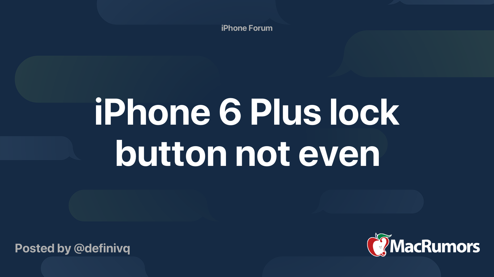 iPhone 6 Plus lock button not even MacRumors Forums