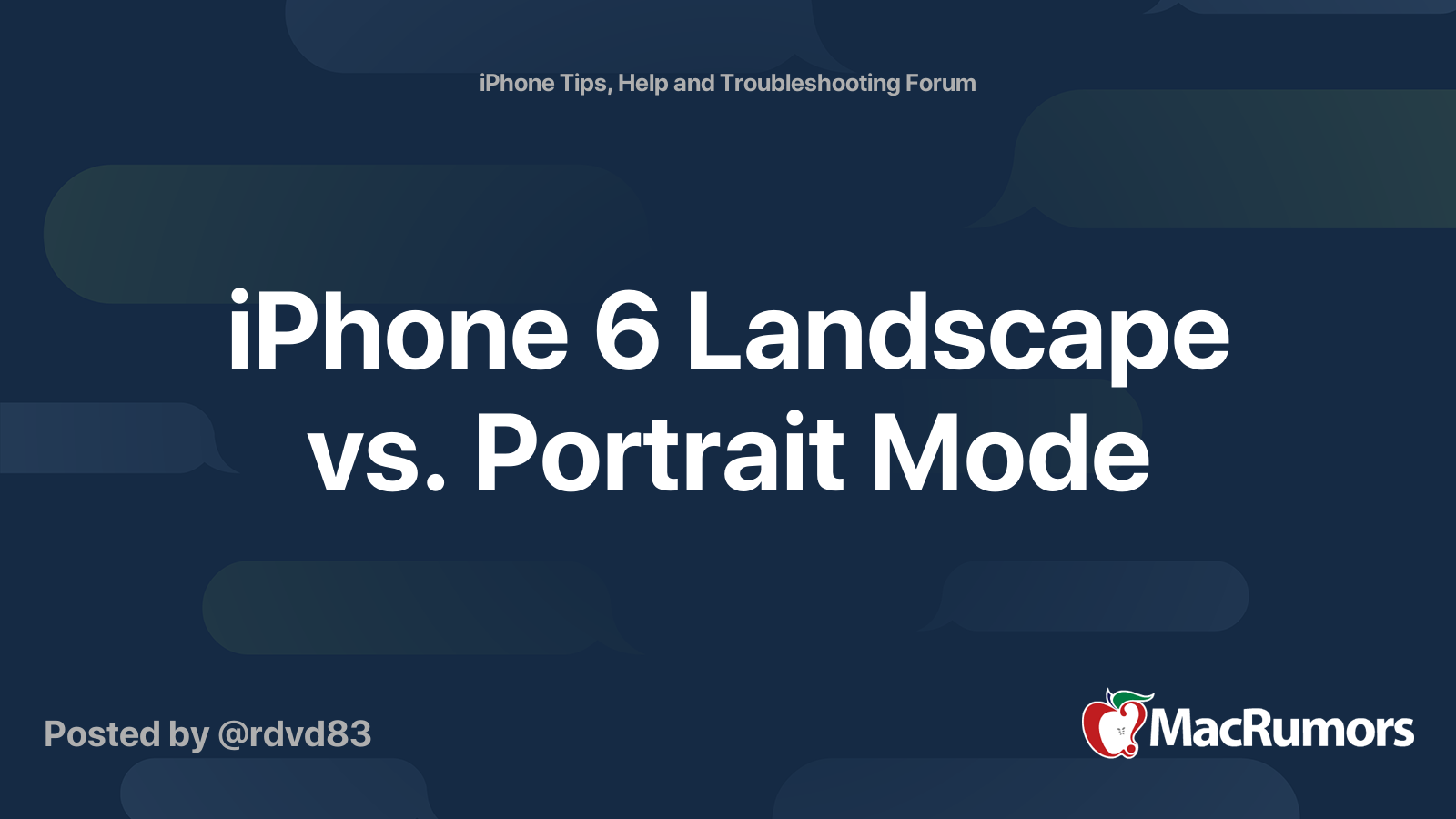 IPhone 6 Landscape Vs Portrait Mode MacRumors Forums