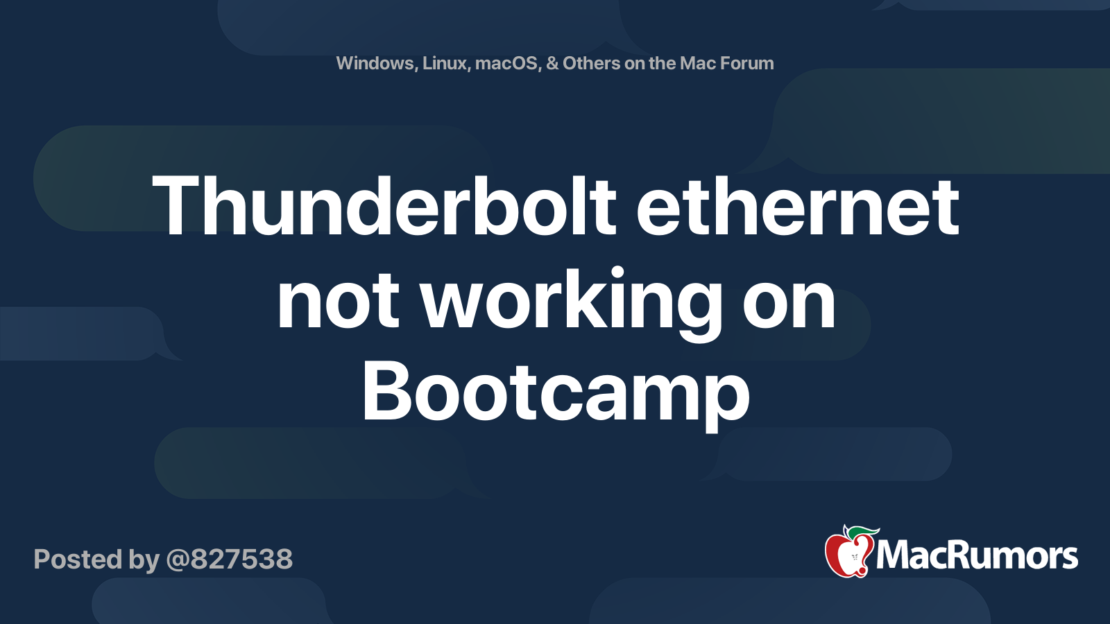 Thunderbolt not working on Bootcamp MacRumors Forums