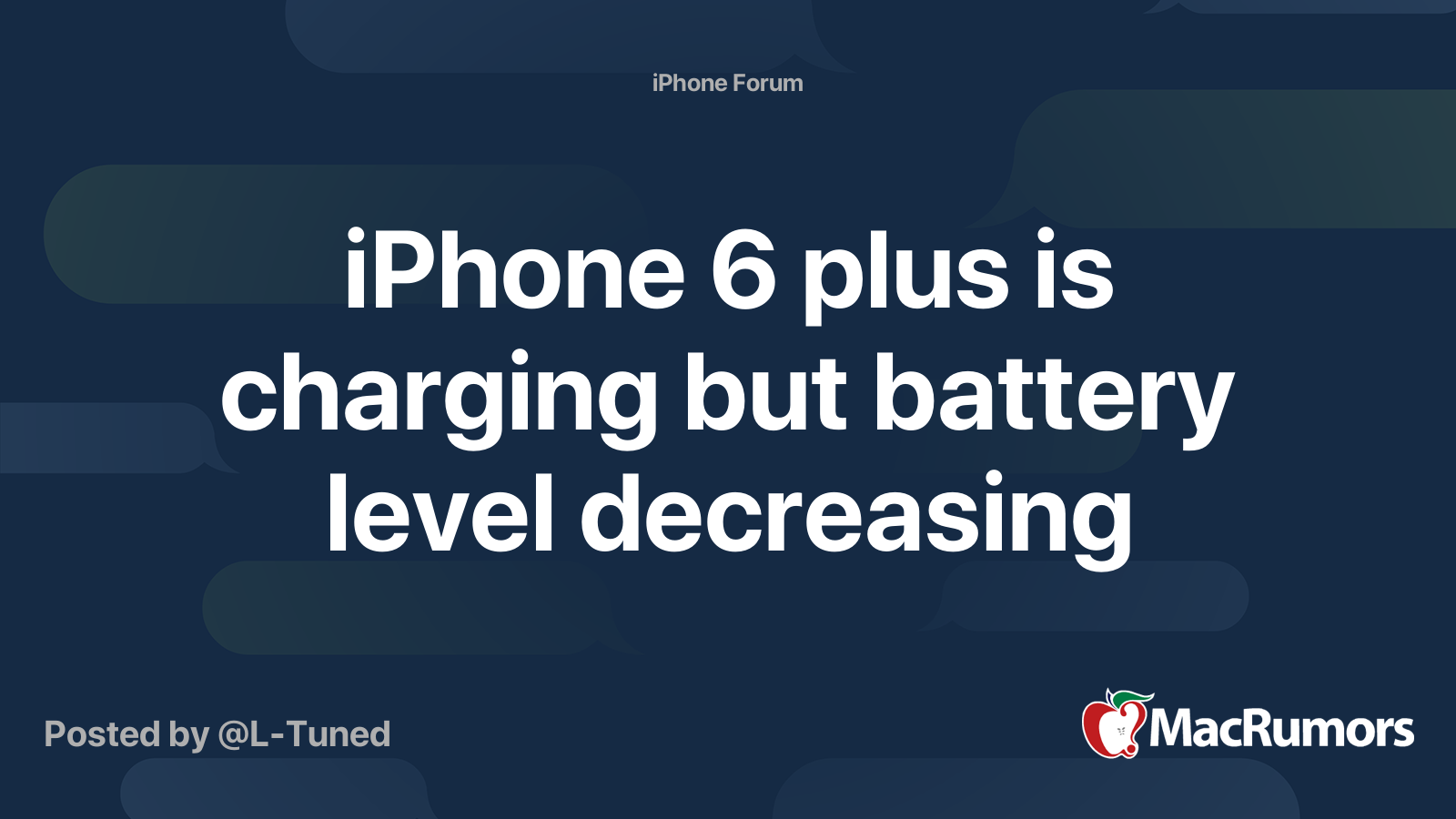 iPhone 6 plus is charging but battery level decreasing MacRumors Forums