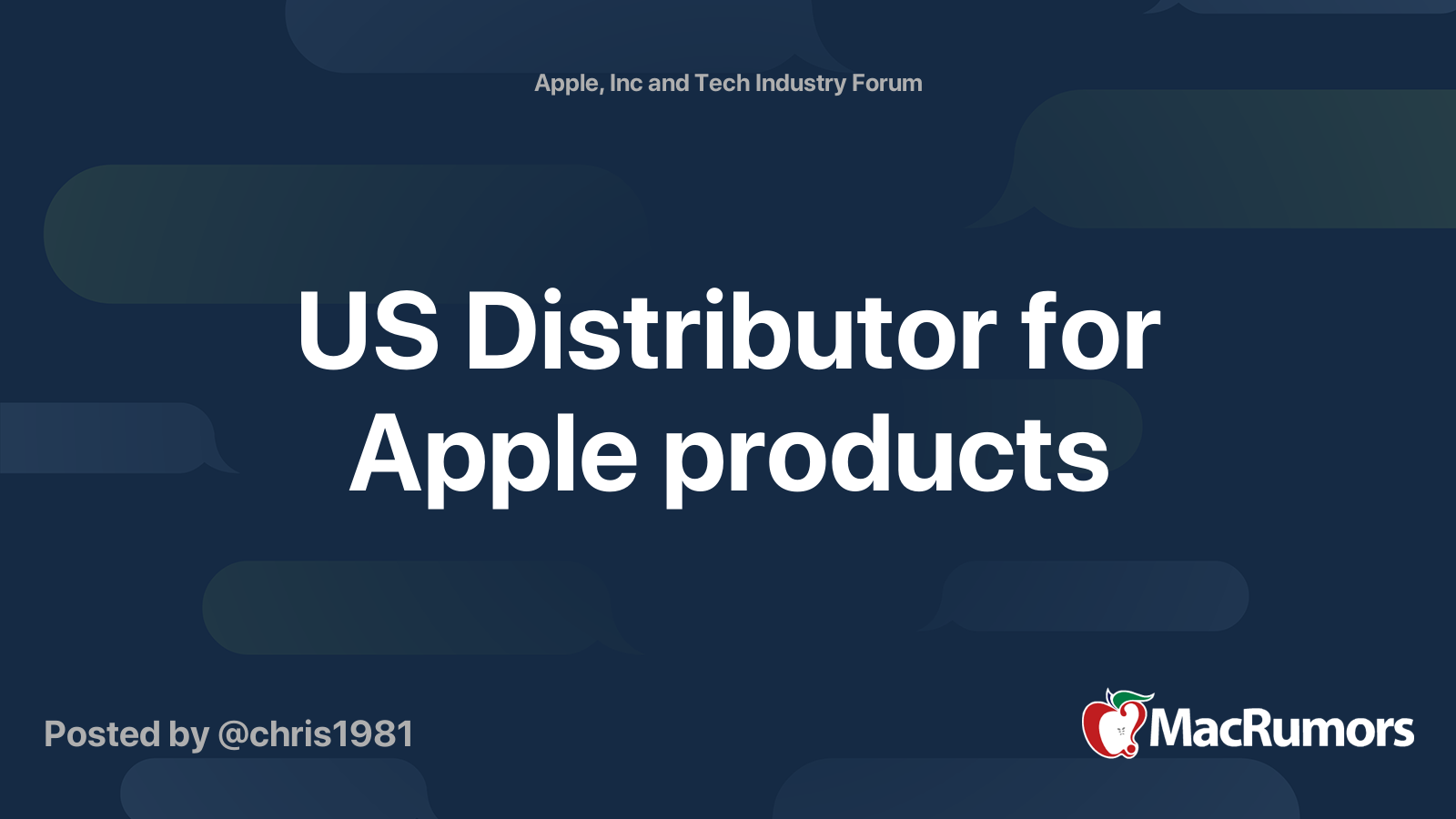US Distributor for Apple products MacRumors Forums