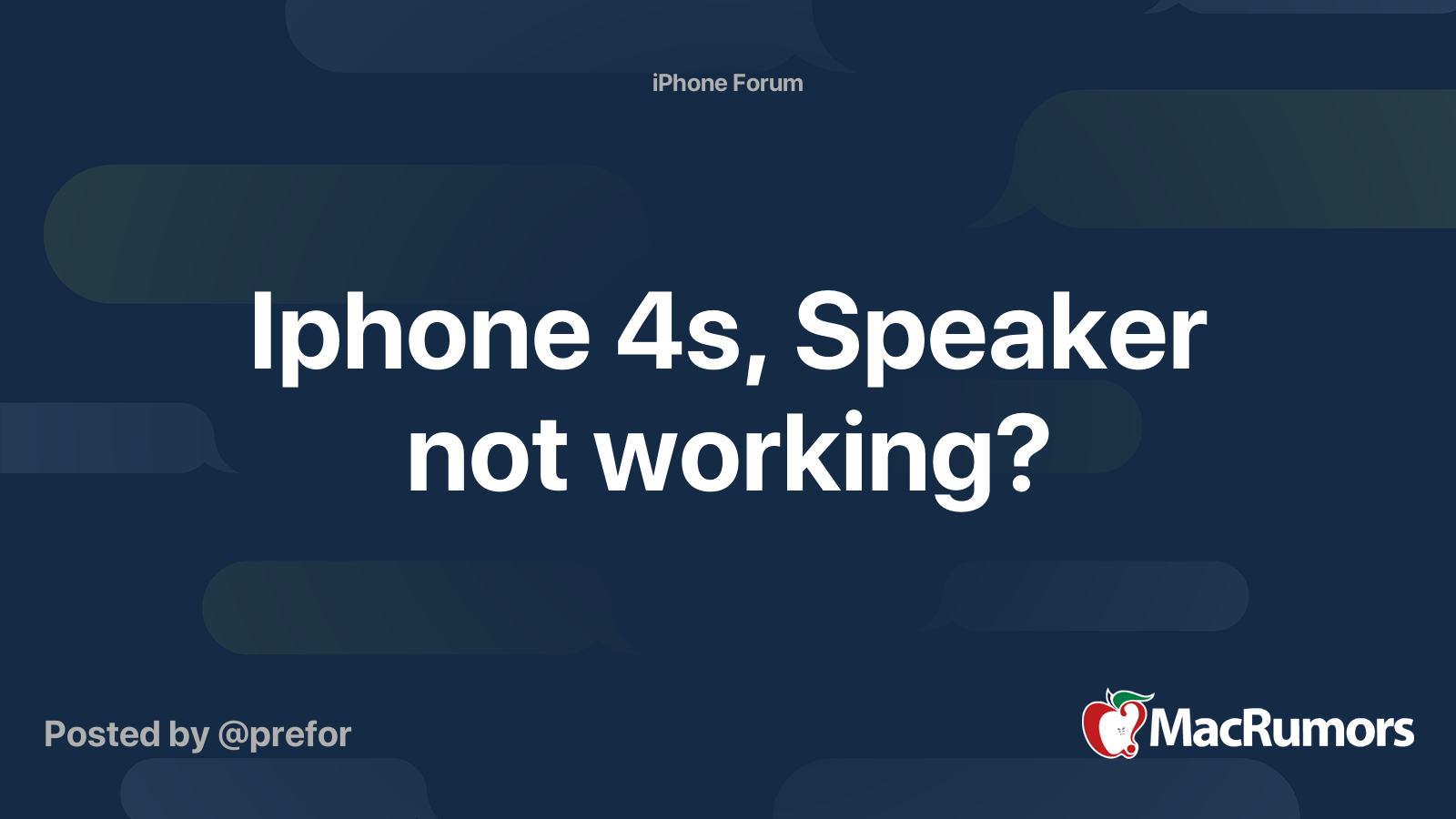 Iphone 4s, Speaker not working? | MacRumors Forums, image size:1600x900