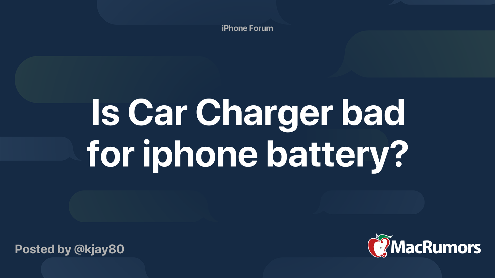 Is Car Charger bad for iphone battery? MacRumors Forums