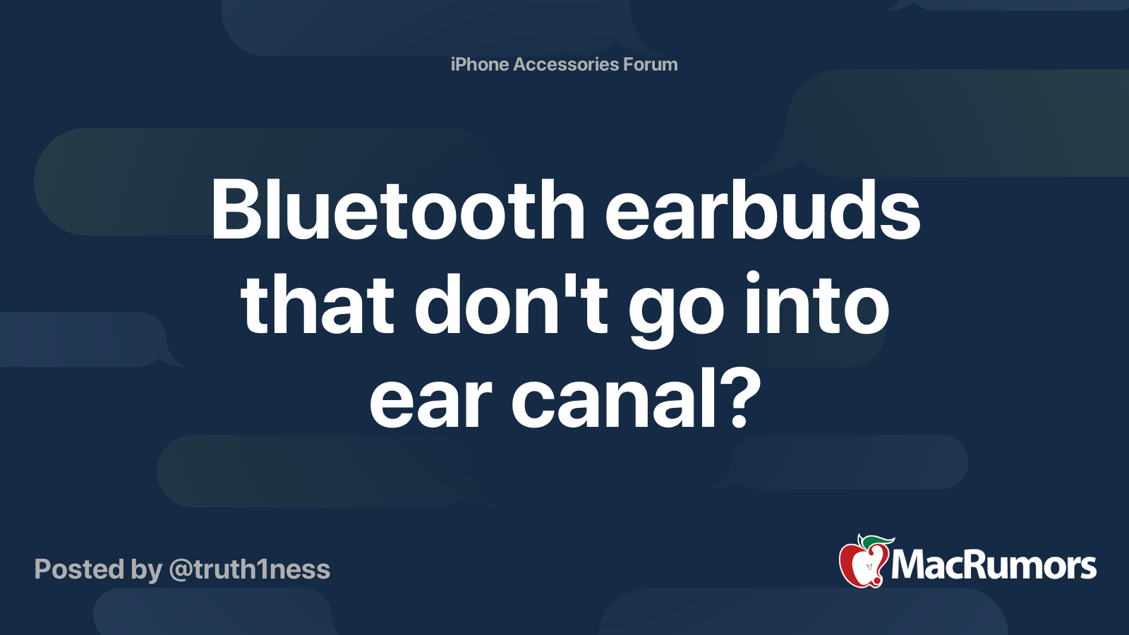 Bluetooth earbuds that don't go into ear canal? MacRumors Forums