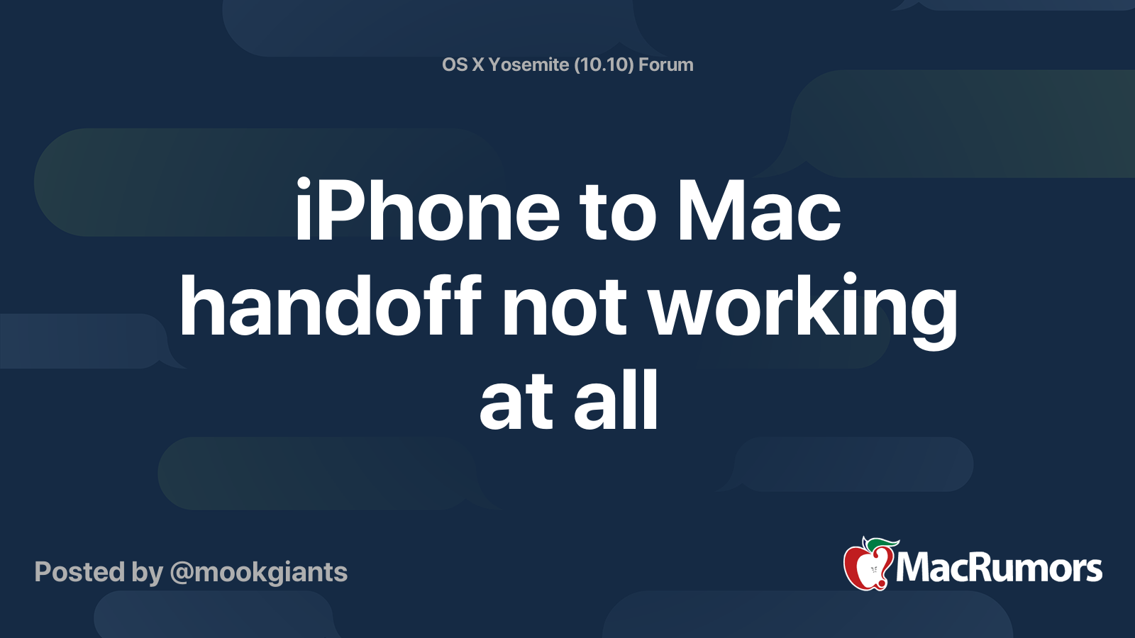 Не работает handoff между iphone и mac