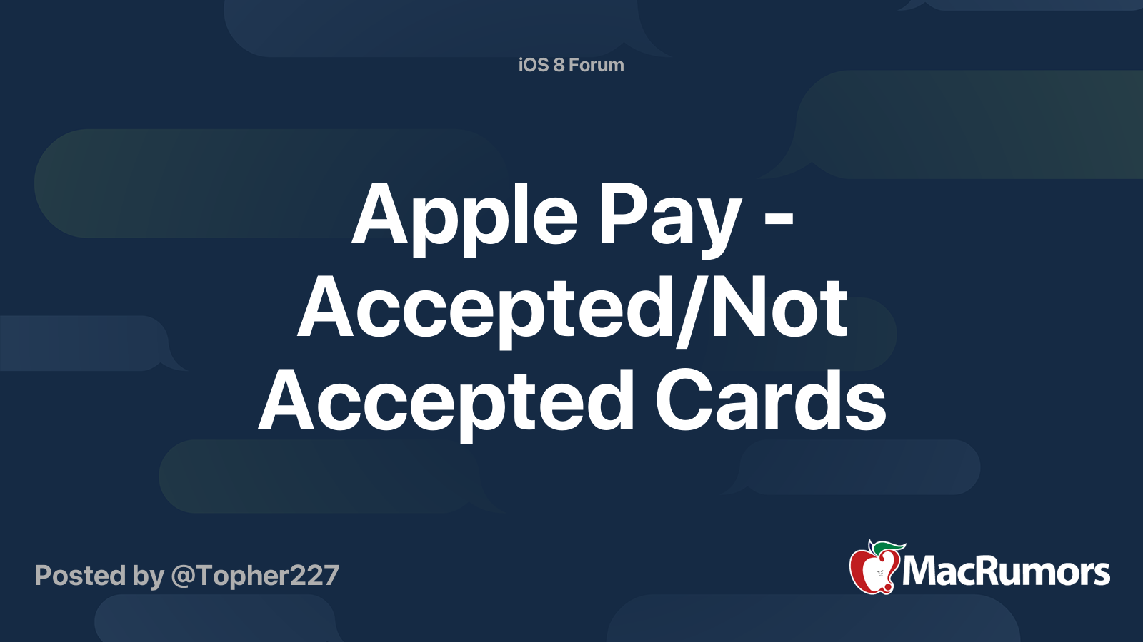 Apple Pay Accepted/Not Accepted Cards MacRumors Forums