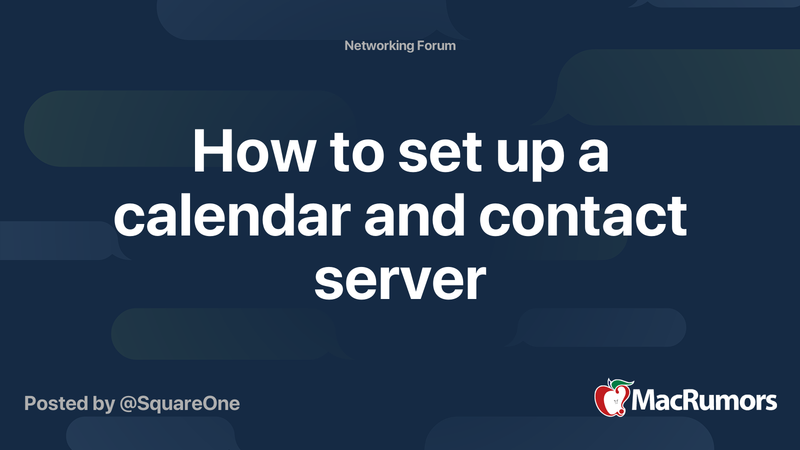 How to set up a calendar and contact server MacRumors Forums