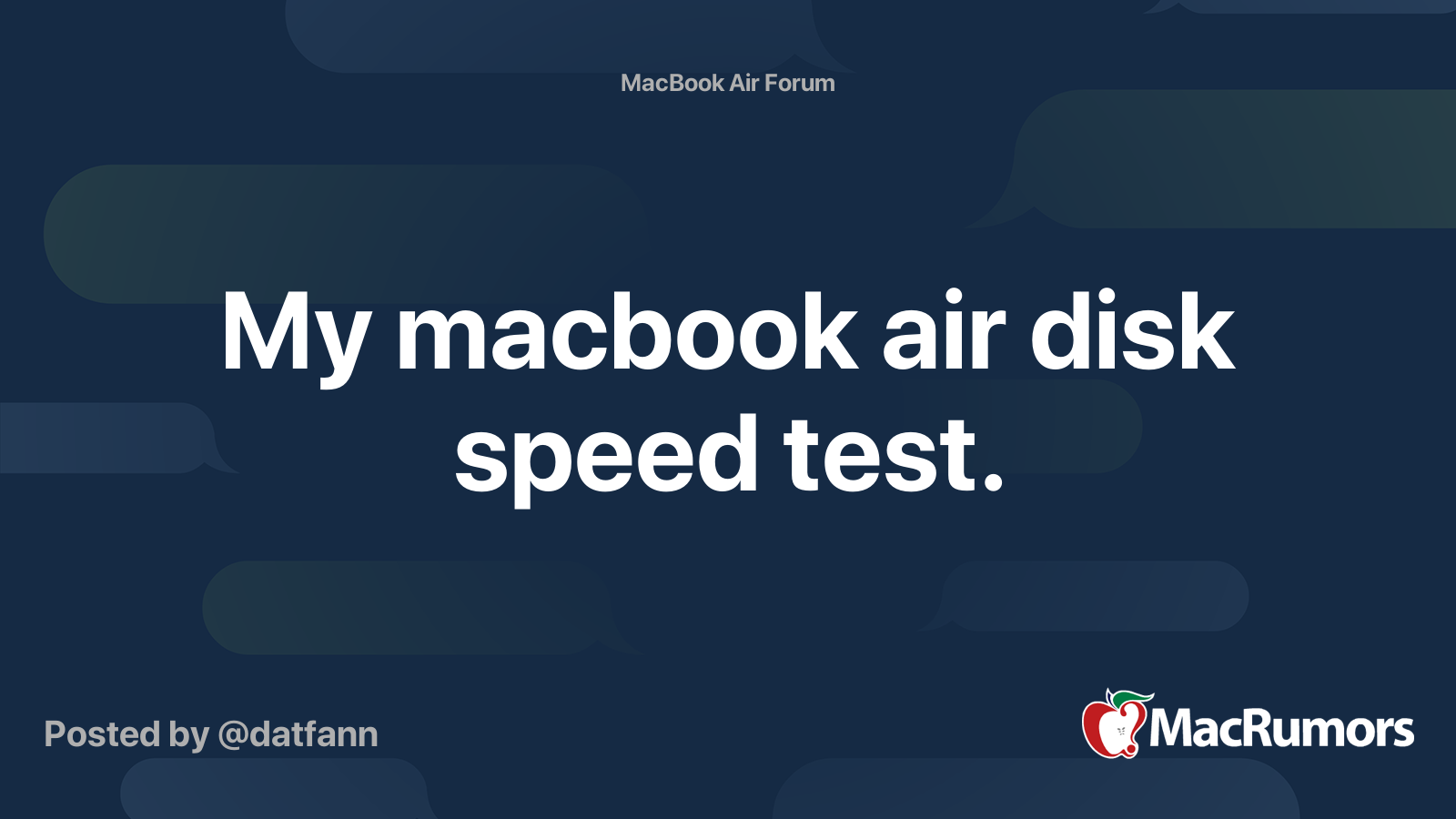 SPEED TEST FOR MACBOOK AIR intelligence overview