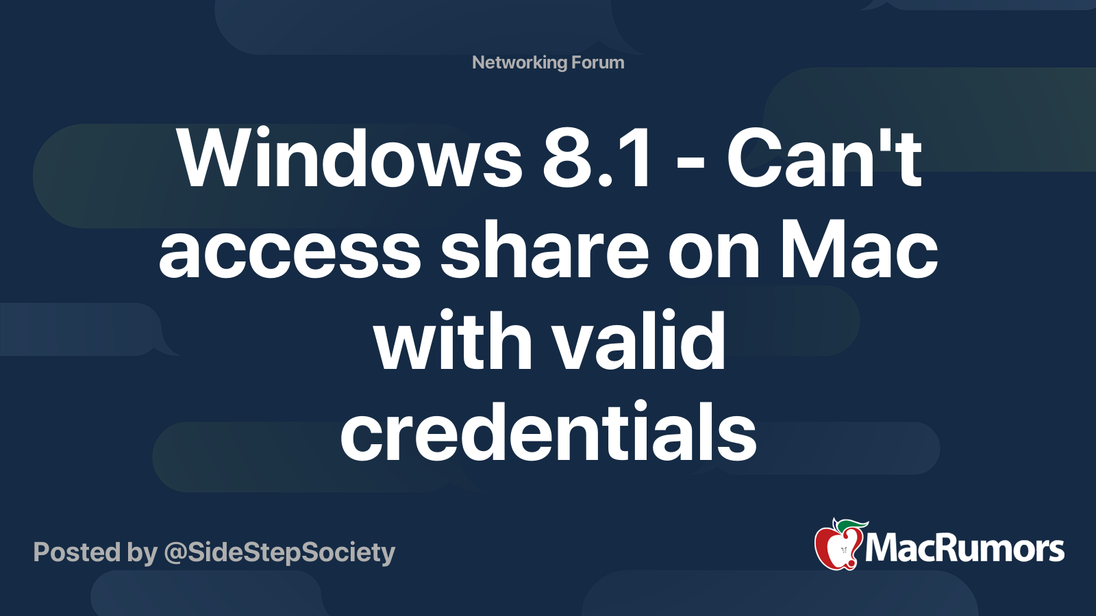 Windows 8 1 Can t Access Share On Mac With Valid Credentials