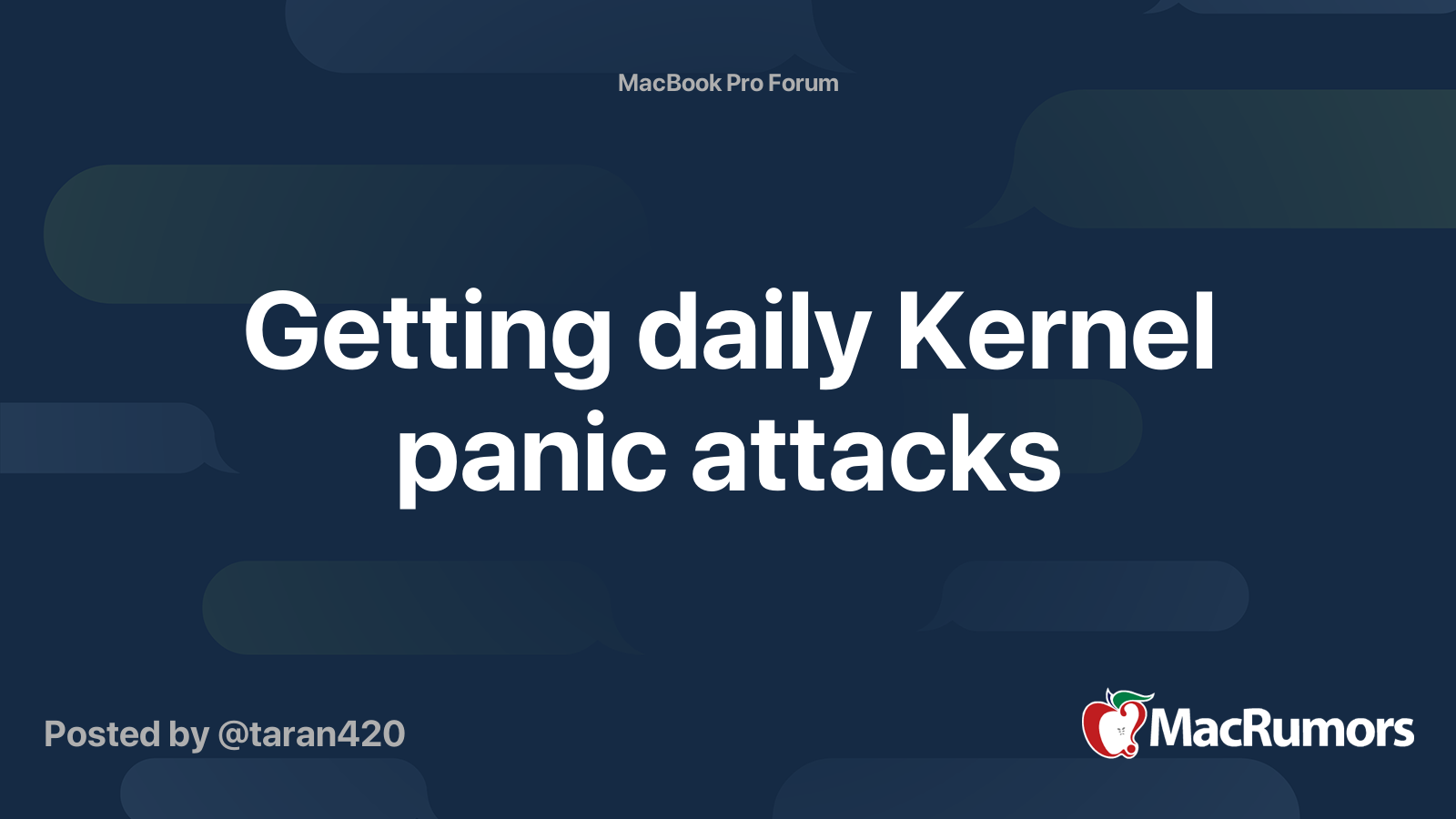 Getting daily Kernel panic attacks | MacRumors Forums