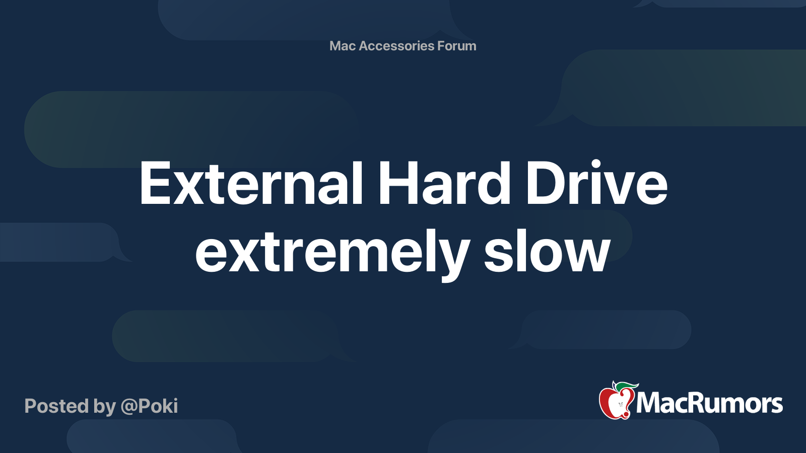 External Hard Drive extremely slow MacRumors Forums