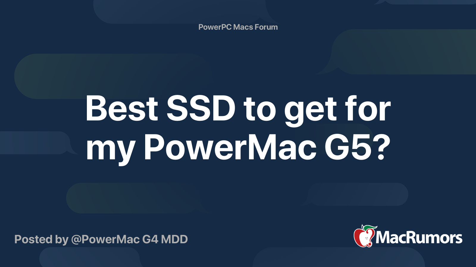 Power mac g5 on sale ssd