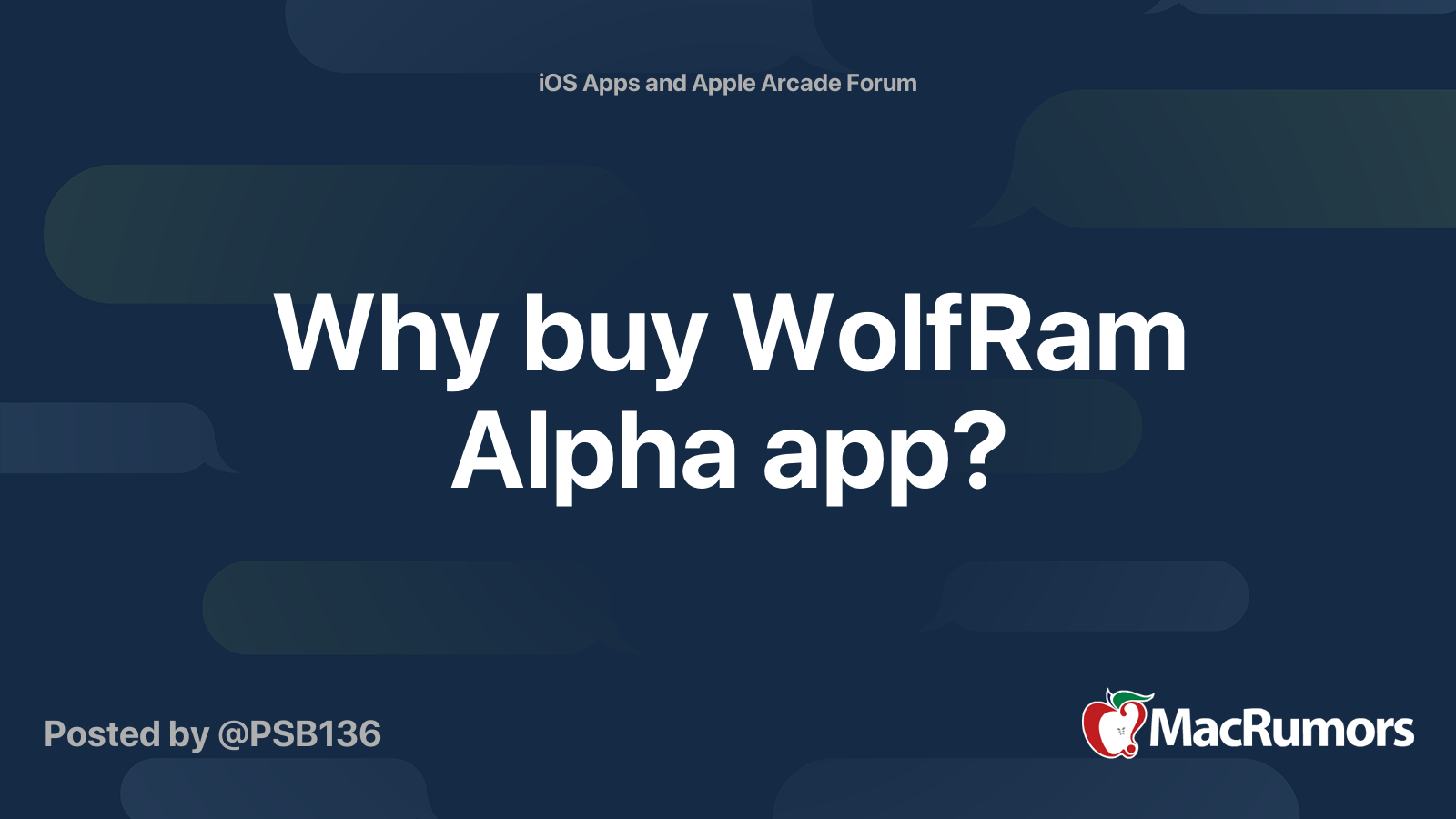 Why buy WolfRam Alpha app? | MacRumors Forums