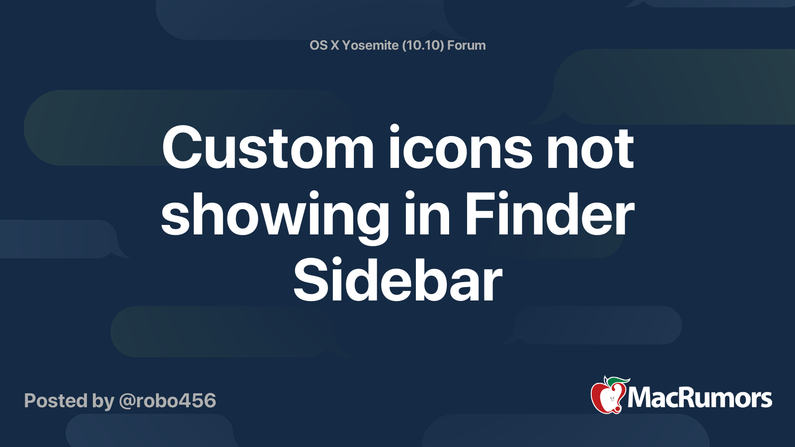 Custom icons not showing in Finder Sidebar MacRumors Forums