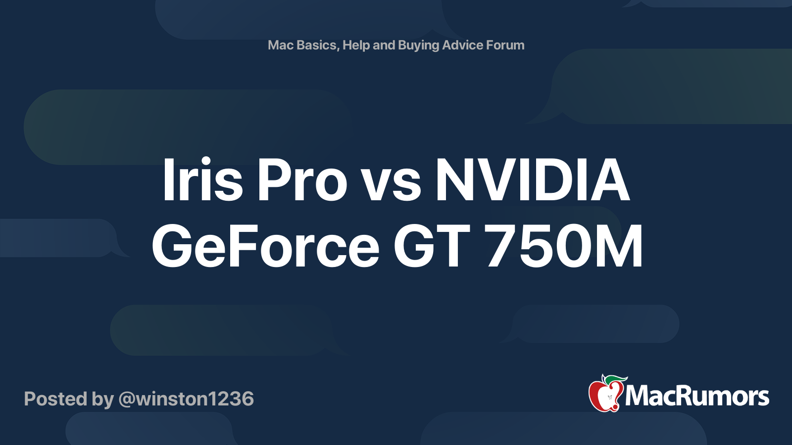 Iris Pro Vs Nvidia Geforce Gt 750m Macrumors Forums