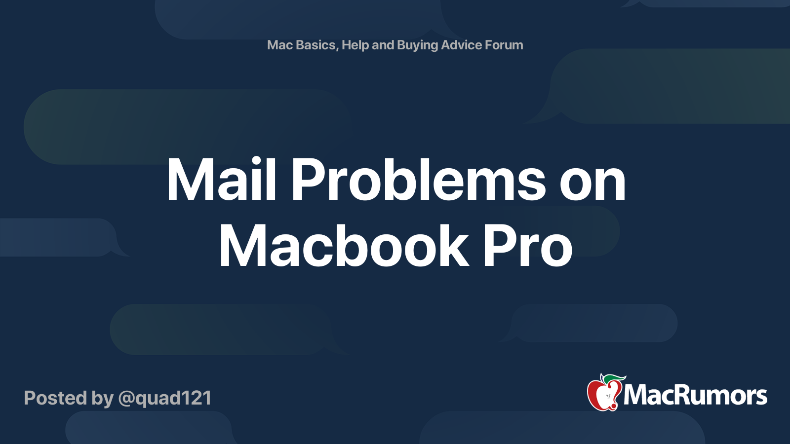 Mail Problems On Macbook Pro MacRumors Forums