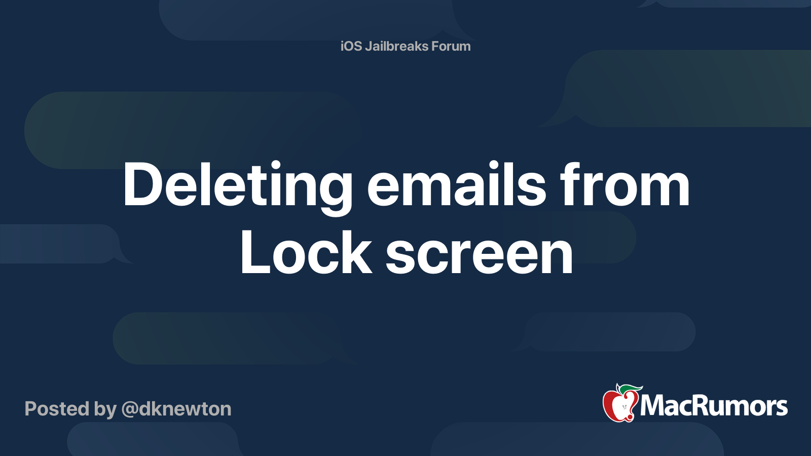Deleting emails from Lock screen MacRumors Forums