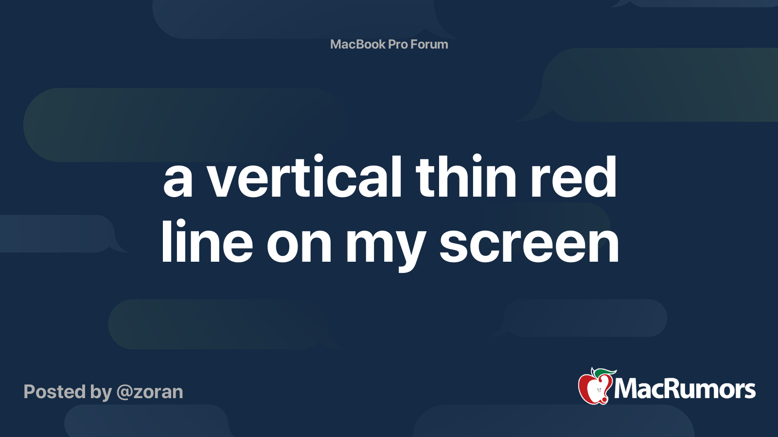 a vertical thin red line on my screen MacRumors Forums