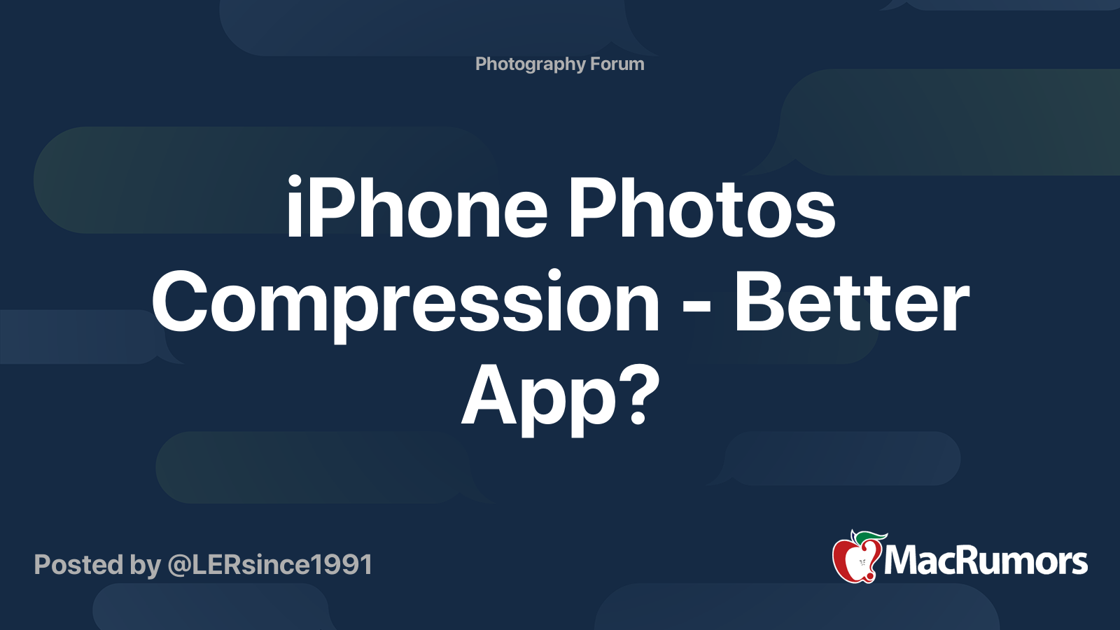 iPhone Photos Compression - Better App? | MacRumors Forums