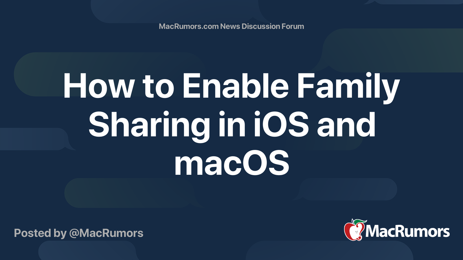 How to Enable Family Sharing in iOS and macOS MacRumors Forums