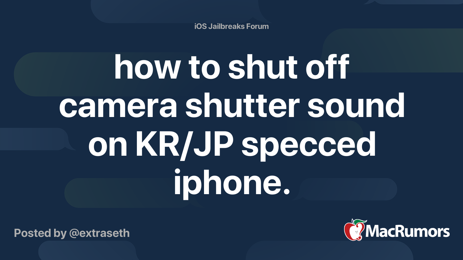 how to shut off camera shutter sound on KR/JP specced iphone