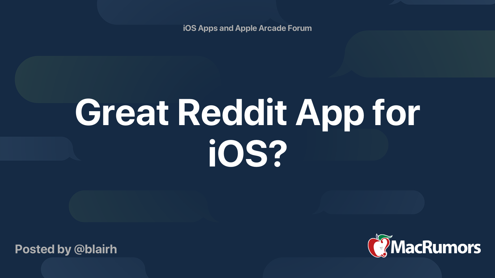 Great Reddit App for iOS? MacRumors Forums