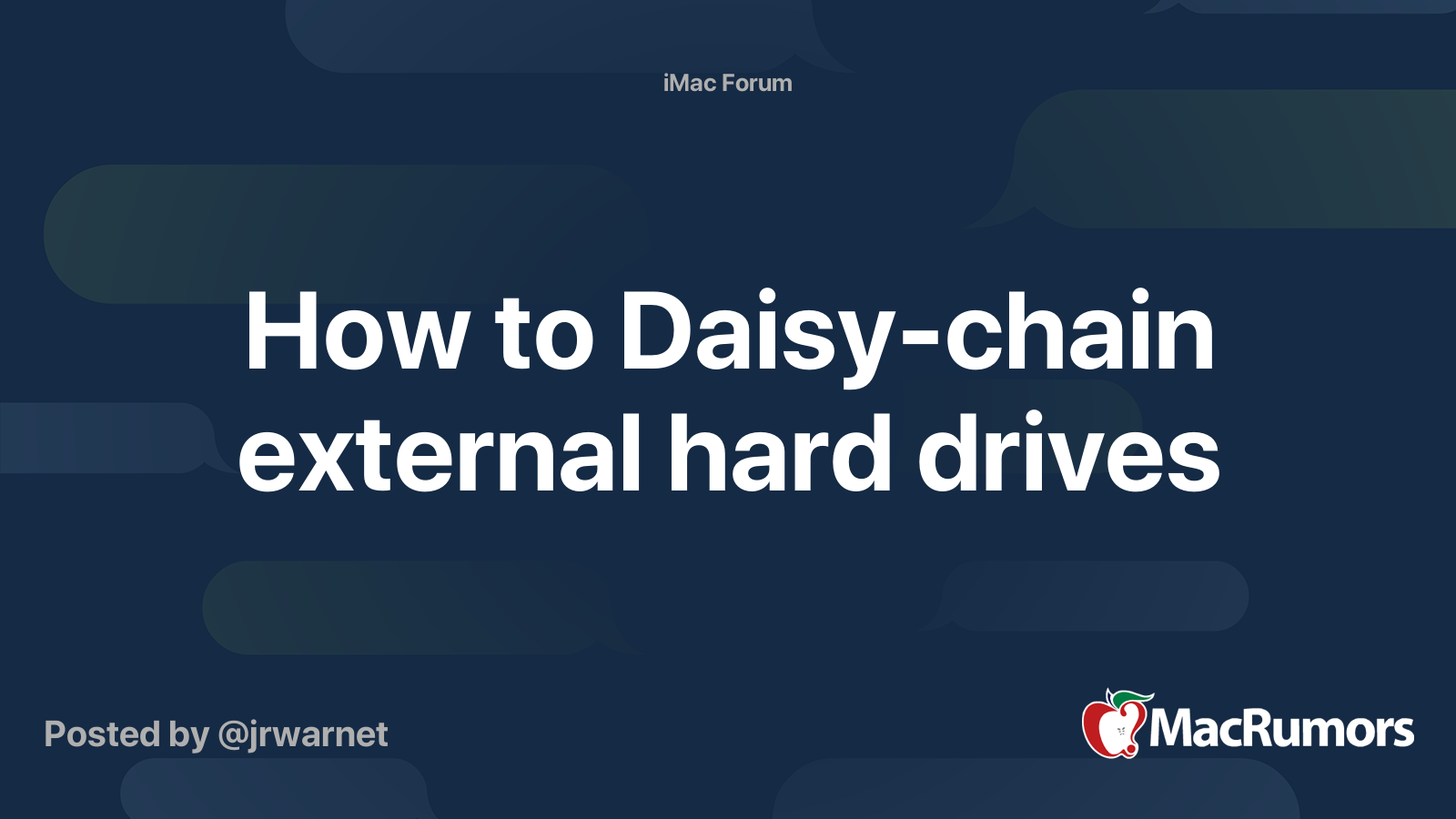 How to Daisychain external hard drives MacRumors Forums