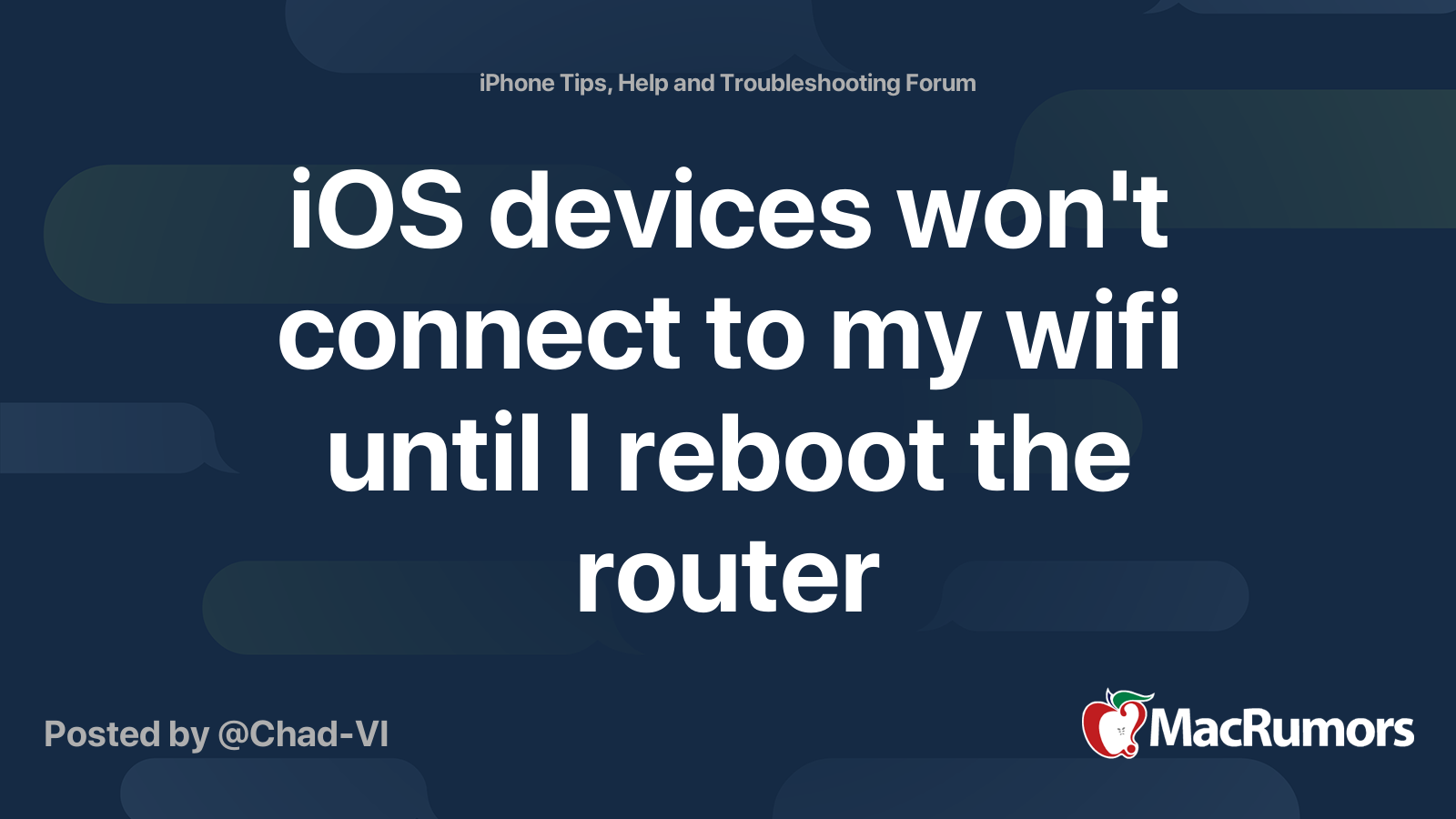 iOS devices won't connect to my wifi until I reboot the router