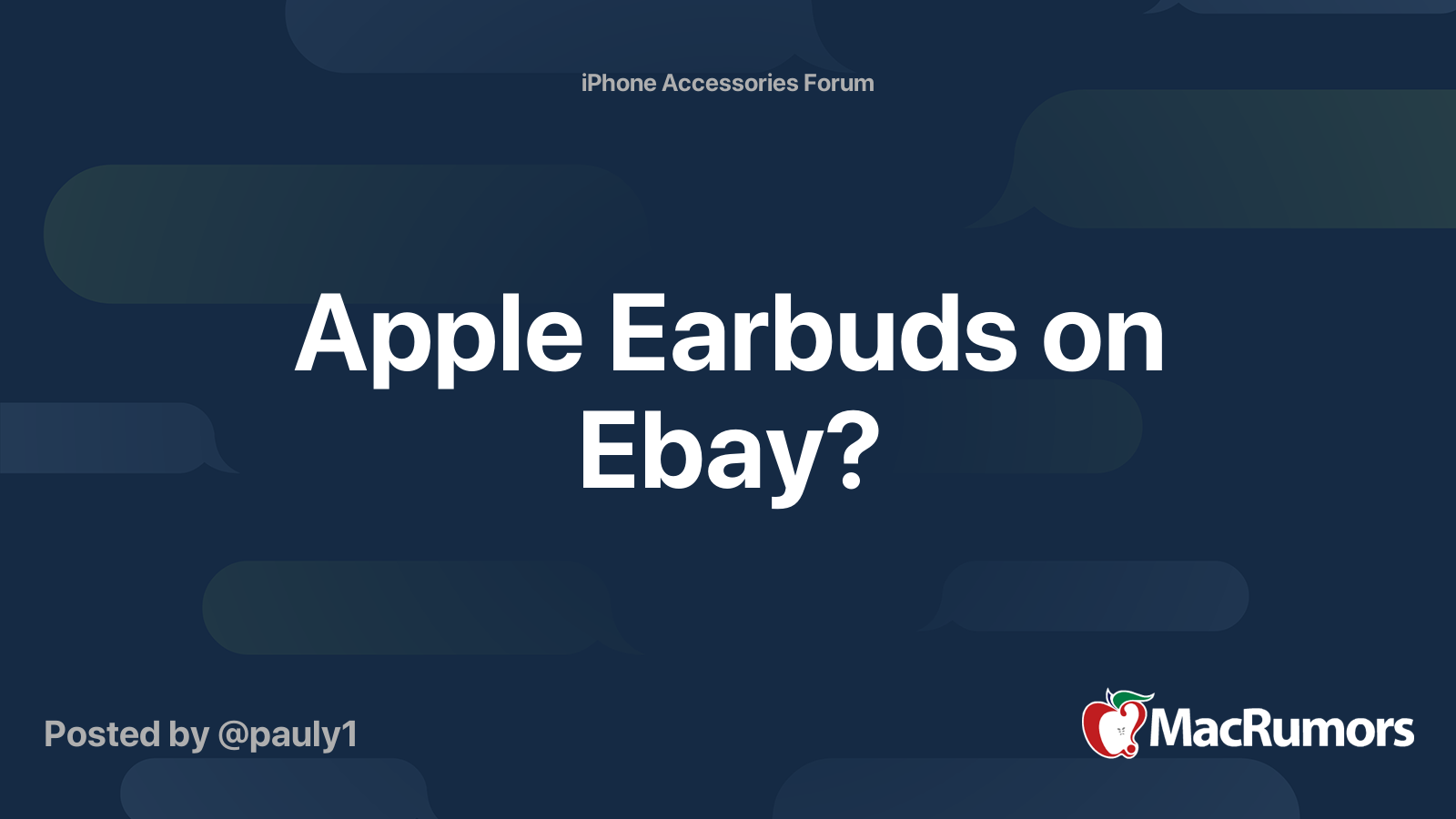 Apple Earbuds on Ebay MacRumors Forums