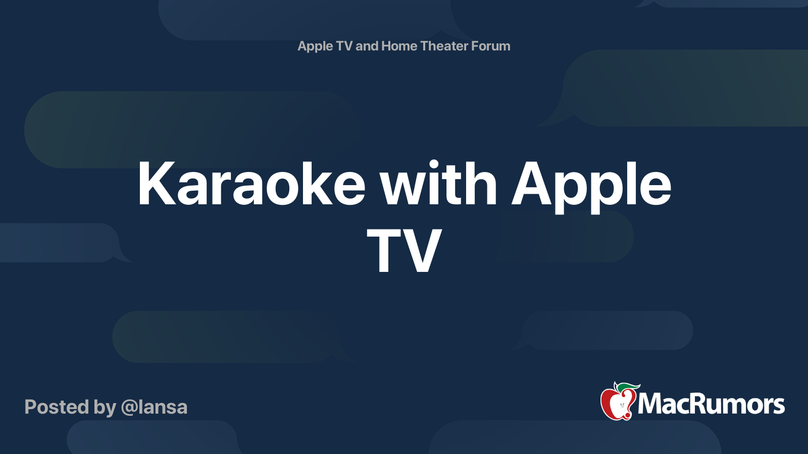 Karaoke with Apple TV MacRumors Forums