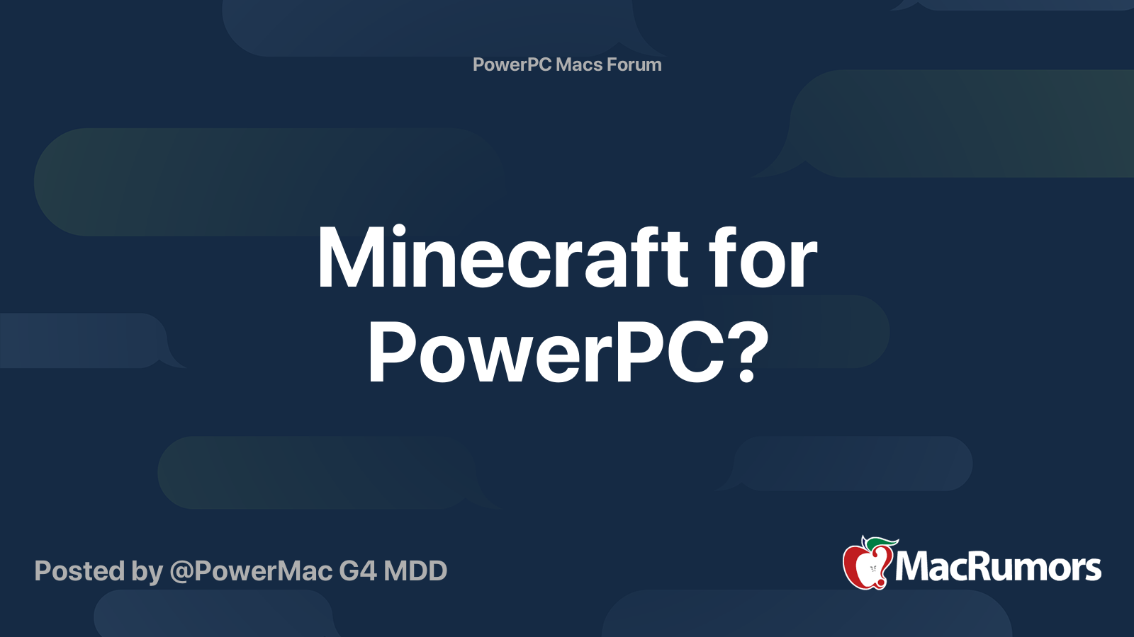 Minecraft for PowerPC? | MacRumors Forums