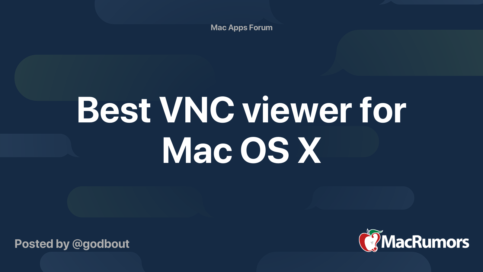 Best VNC viewer for Mac OS X MacRumors Forums
