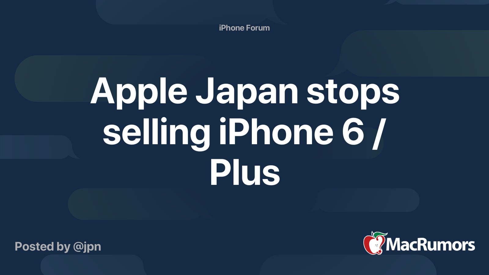 Apple Japan stops selling iPhone 6 / Plus MacRumors Forums