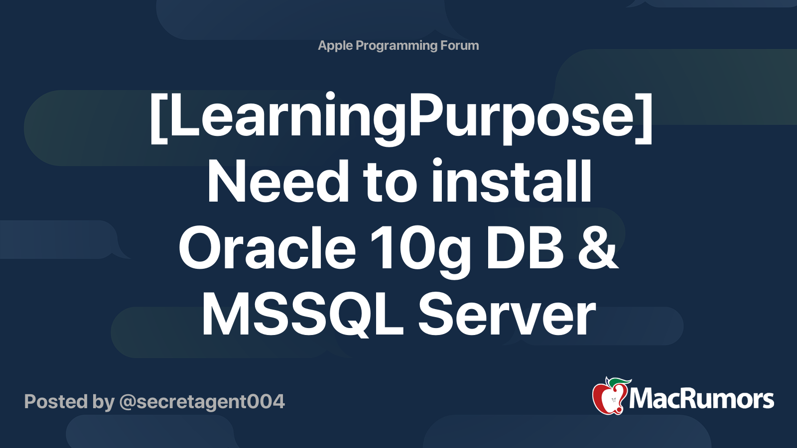 Oracle Database 10g For Mac