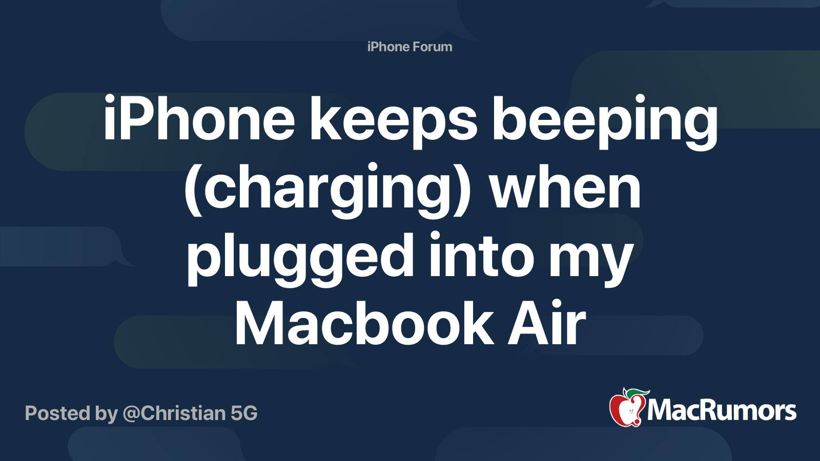 iPhone keeps beeping (charging) when plugged into my Macbook Air