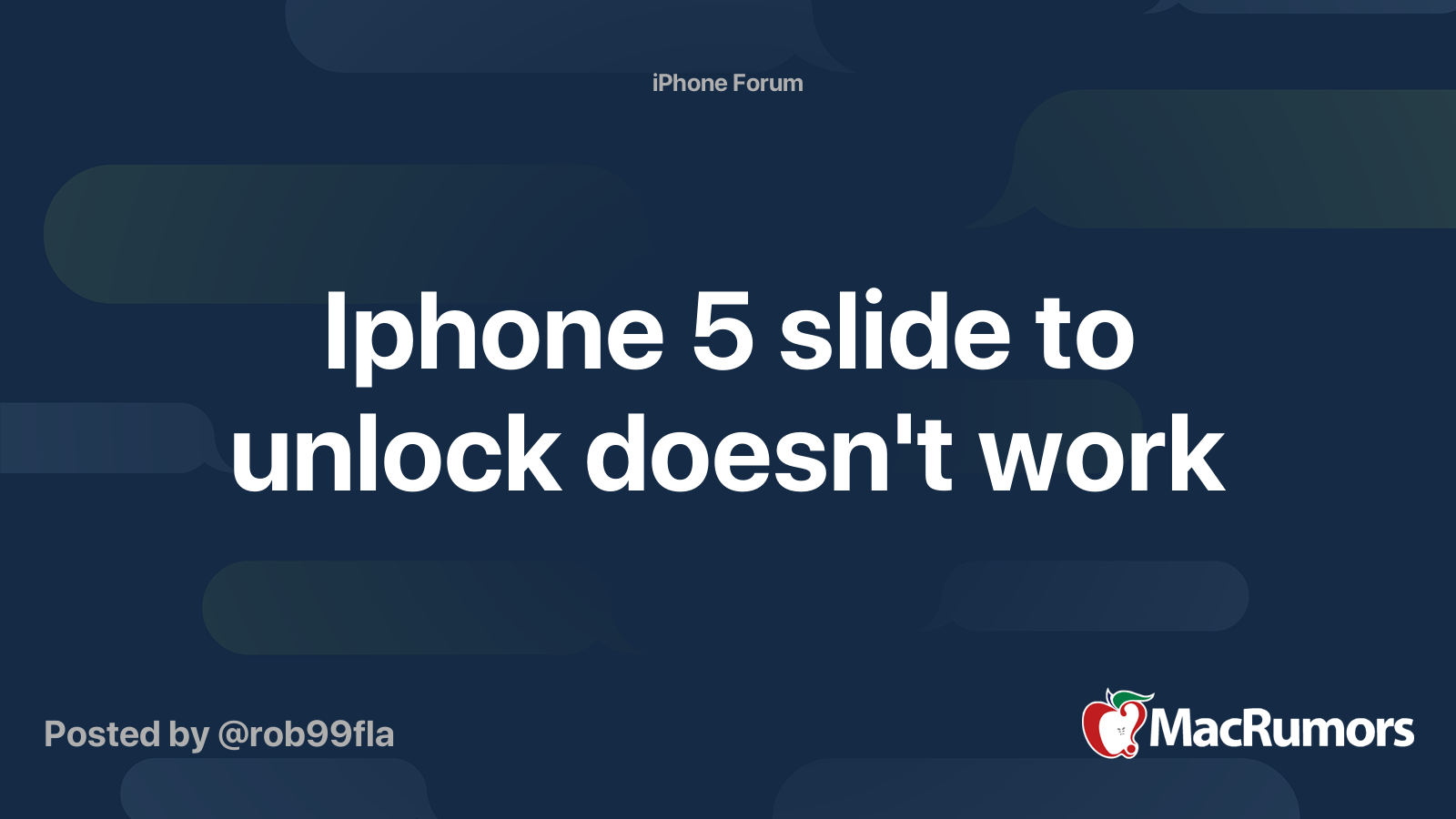 Iphone 5 slide to unlock doesn't work MacRumors Forums